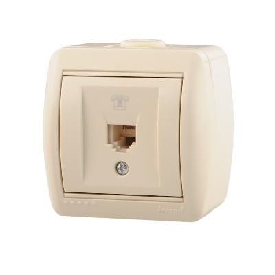 розетка телефонная 1-м оп nata rj11 16а ip20 евро стандарт крем. lezard 710-0300-137 от BTSprom.by