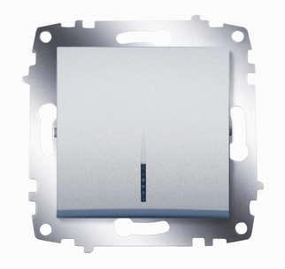 выключатель 1-кл. 1мод. сп cosmo 10а ip20 с подсветкой механизм алюм. abb 619-011000-201 от BTSprom.by