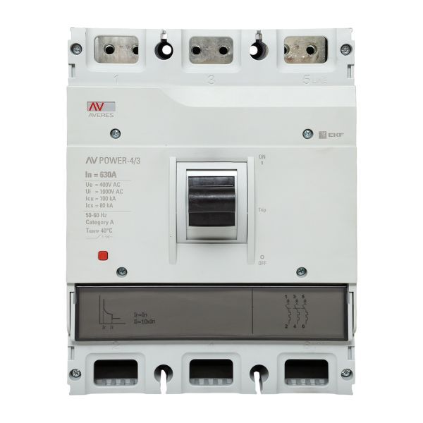  Выключатель автоматический 630А 100кА AV POWER-4/3 TR AVERES EKF mccb-43-630H-TR-av фото в каталоге от BTSprom.by