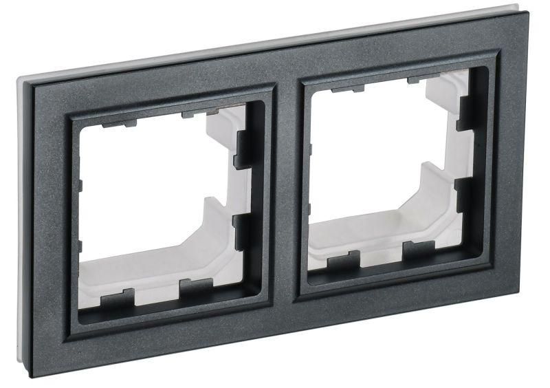 рамка 2-м ip44 brite ру-2-брч-44 черн. iek br-m22-44-k02 от BTSprom.by