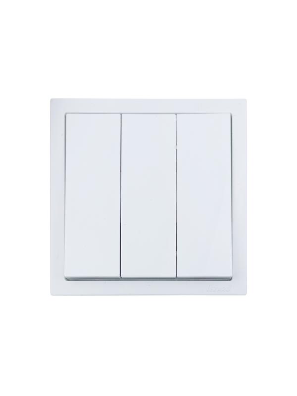  Выключатель 3-кл. СП ZIMA IP20 10А безвинт. зажим бел. LEZARD 704-0288-109QC фото в каталоге от BTSprom.by