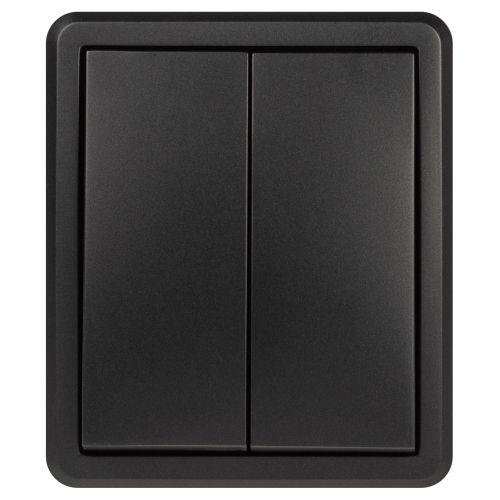 выключатель 2-кл. оп эксперт 11-1205-05 10а ip20 250в 10ax с подсветкой антрацит эра б0063021 от BTSprom.by