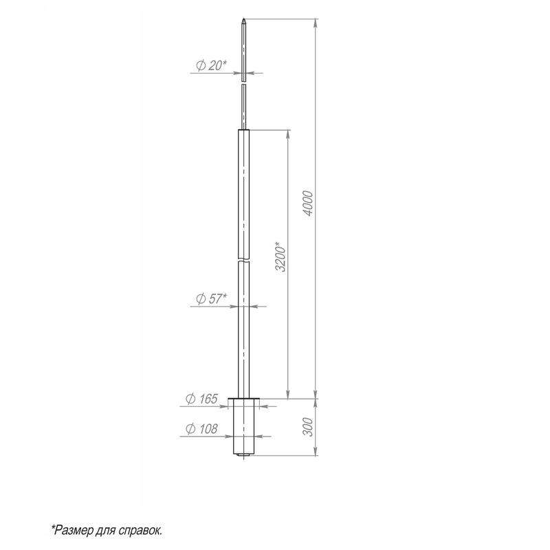 молниеотвод 4м-к165/108 оцинк. пересвет 00-004025 от BTSprom.by