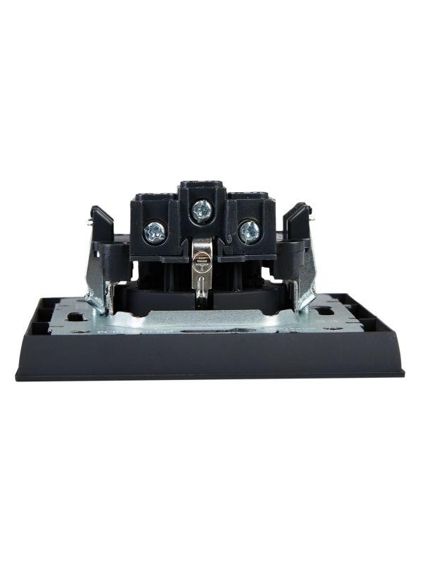  Розетка СП BRITE РСР14-1-0-БрГ 16А в сборе с заземл. защ. шторки графит IEK BR-R14-16-K53-F фото в каталоге от BTSprom.by