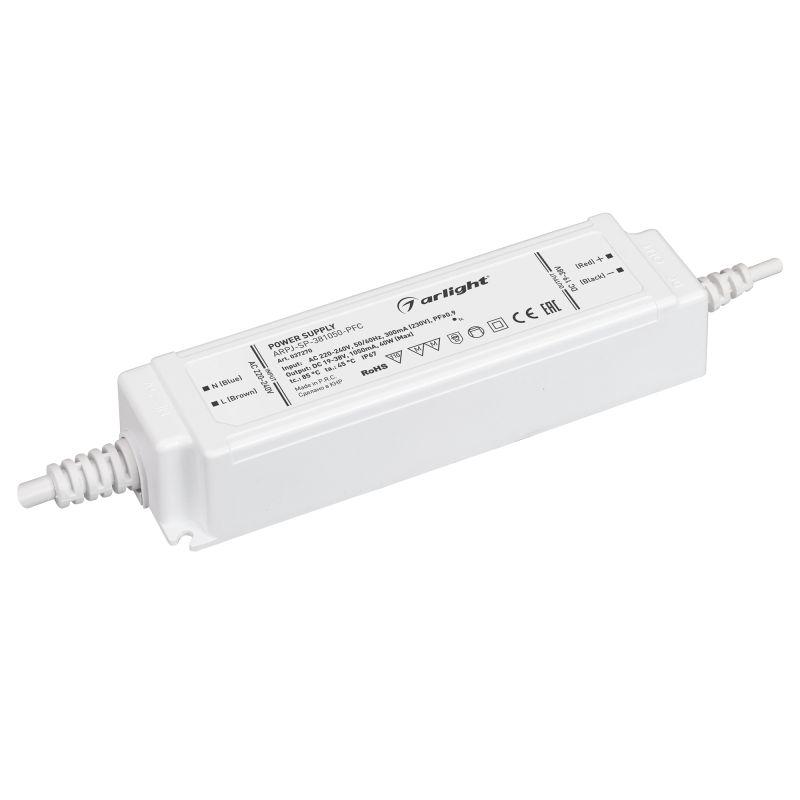 блок питания arpj-sp-381050-pfc 40вт 19-38в 1.05а ip67 пластик arlight 037270 от BTSprom.by