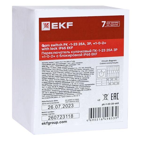  Переключатель кулачковый ПК-1-23 25А 3п "1-0-2" с блокировкой IP65 PROxima EKF pk-1-23-25-a65 фото в каталоге от BTSprom.by