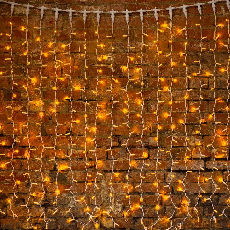  Гирлянда светодиодная "Светодиодный Дождь" 2х1.5м 360LED желт. 72Вт 230В IP65 постоян. свечение провод бел. Neon-Night 235-111 фото в каталоге от BTSprom.by