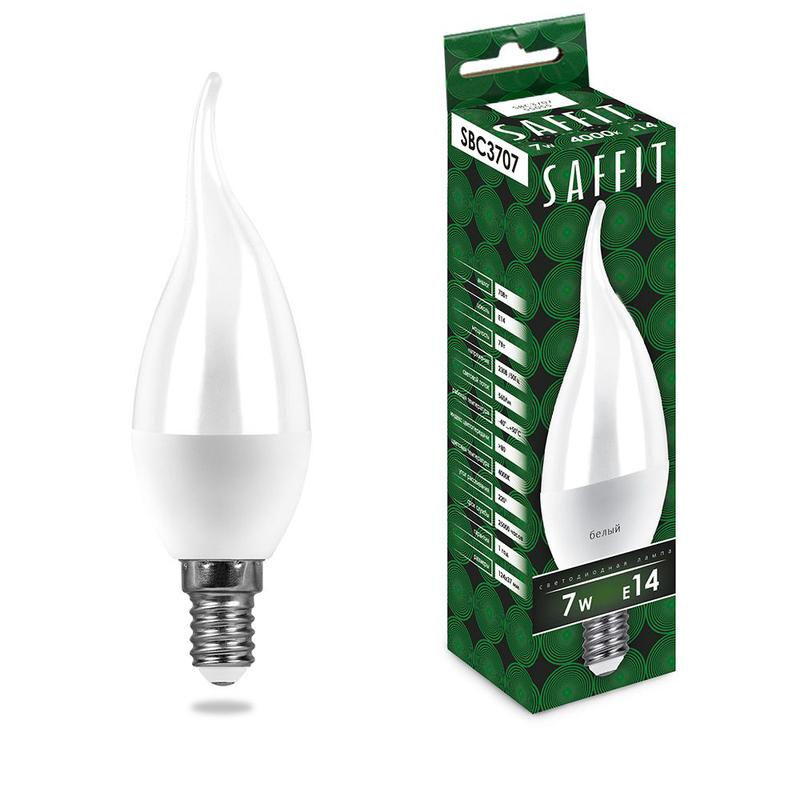 лампа светодиодная 7вт 230в e14 6400к на ветру c37t sbc3707 saffit 55142 от BTSprom.by