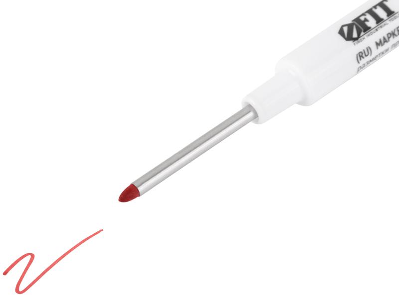  Маркер строительный перманентный тонкий удлиненное перо красн. FIT 04344 фото в каталоге от BTSprom.by