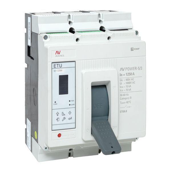 выключатель автоматический 1250а 70ка av power-5/3 etu6.0 averes ekf mccb-53-1250m-6.0-av от BTSprom.by