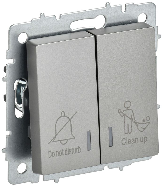 выключатель 2-кл. brite 10а вс10-2-9-брс для отелей с индик. механизм сталь iek br-v20-2-10-k46 от BTSprom.by