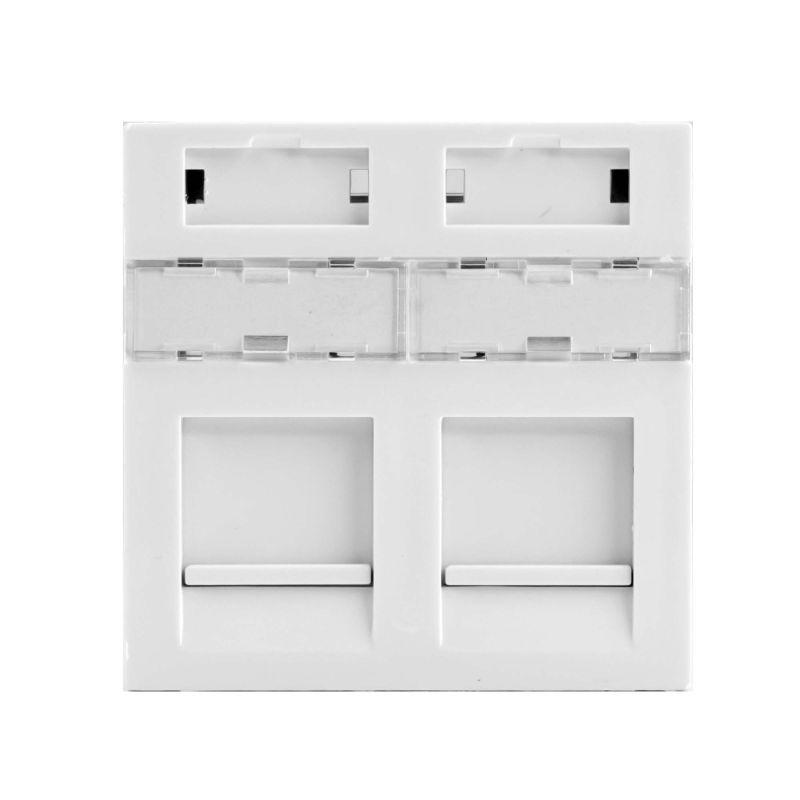 вставка 45х45 для 2 модулей keystone (аналог mosaic) бел dkc rnw452wh от BTSprom.by