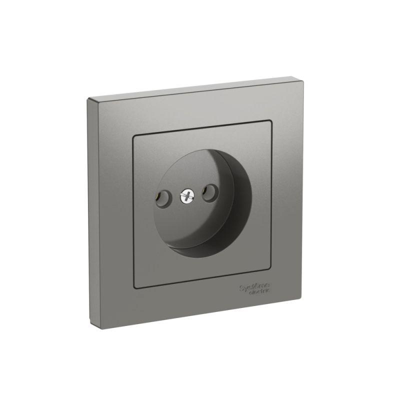 розетка atlasdesign 16а без заземл. быстрозажим. клем. в сборе сталь se atn000940s от BTSprom.by