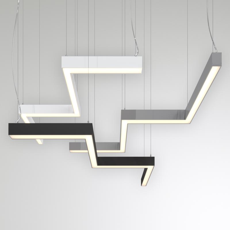 светильник светодиодный rve-pls5070-barre-m-684-p 23вт 4000к 684х224х70мм сег. 267мм 50х70мм зигзаг m подвесной ral9006 муар сер. rvelektro rve00018696 от BTSprom.by