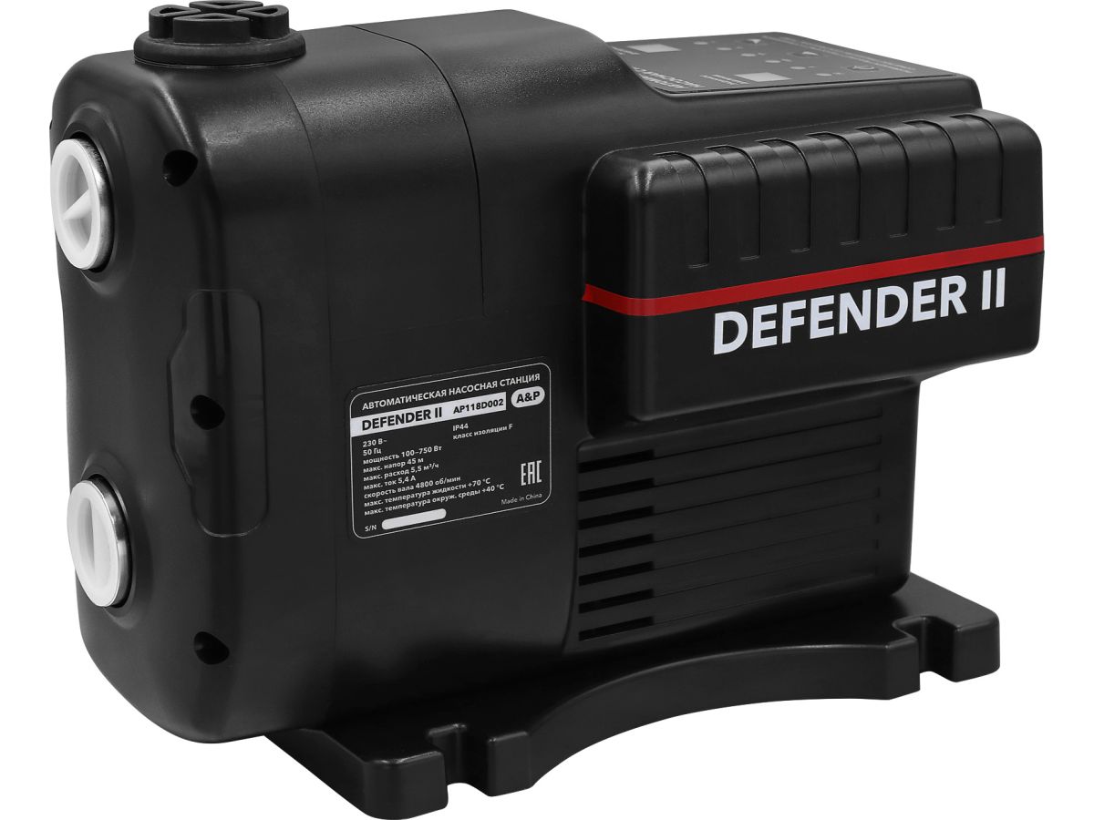станция водоснабжения автоматическая defender ii, a&p (750 вт, 5500 л/ч, 45 м, для повышения давления/водоснабжения) ap118d002 от BTSprom.by