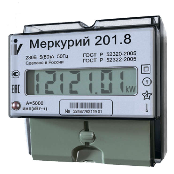 счетчик меркурий 201.8 1ф 5-80а класс точн. 1.0 1 тариф. на din-рейку жки инкотекс 00000032681 от BTSprom.by