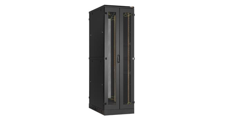 шкаф напольный 19дюйм 47u 600х2280х1000мм перфорир. двухстворчат. двери метал. двойн. стенки разобран. черн. tlk tfa-476010-whwh-bk от BTSprom.by