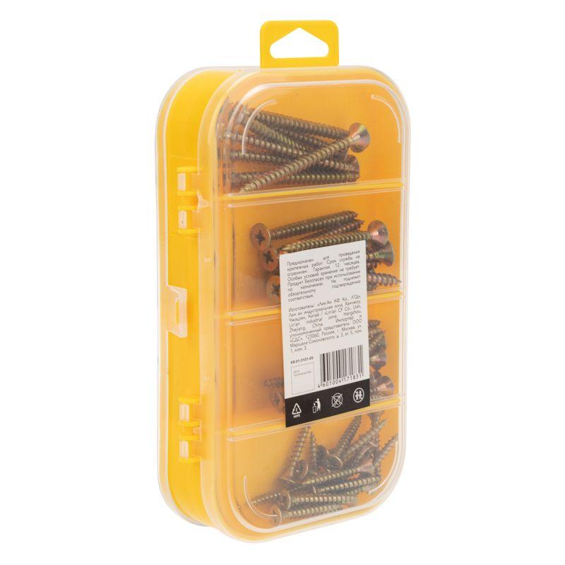  Набор саморезов для ДСП 255шт пластик. коробка Kranz KR-01-3101-05 фото в каталоге от BTSprom.by