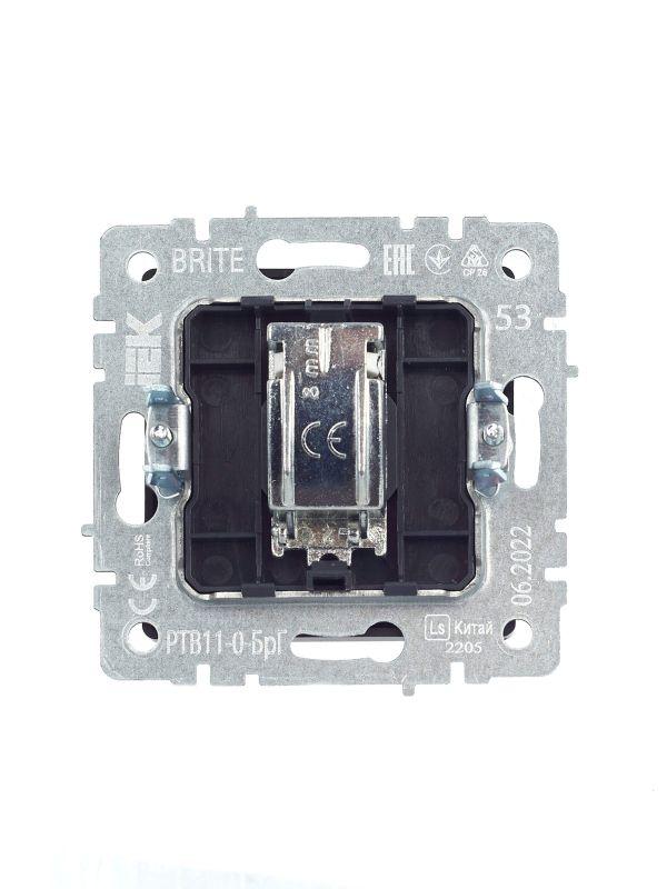  Розетка телевизионная оконечная TV СП Brite РТВ11-0-БрГ механизм графит IEK BR-A10-O-K53 фото в каталоге от BTSprom.by