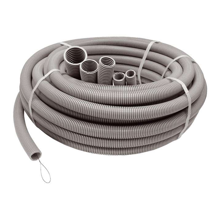 труба гофрированная пвх тяжелая d16мм с протяжкой сер. (уп.100м) ruvinil 11611 от BTSprom.by