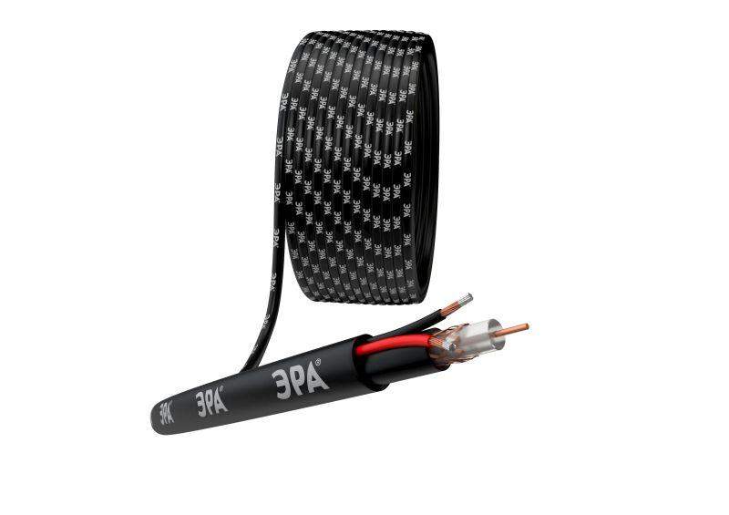 кабель для аналогового видеонаблюдения kl-0.75-pe квк-п-2+2х0.75кв.мм 200м черн. simple эра б0052739 от BTSprom.by