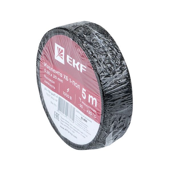 Изолента ХБ 1-ПОЛ 20мм (рул.5м) (70г) PROxima EKF plc-hb-pol1-4 фото в каталоге от BTSprom.by