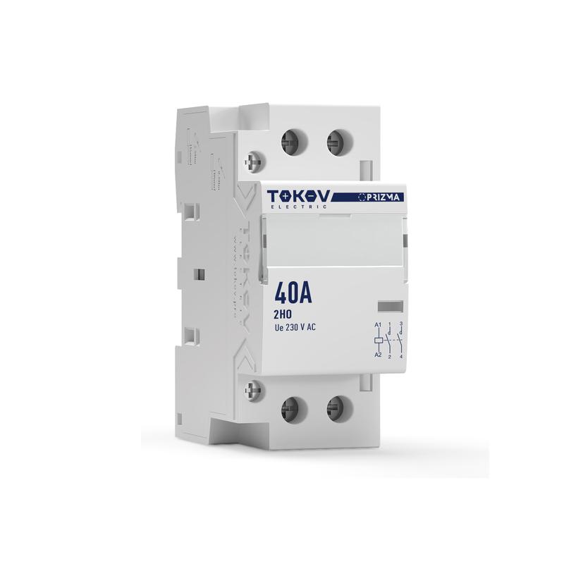 контактор модульный 36мм 40а 230в ас 2но prizma tokov electric tke-pz-mc-2-40-230-20 от BTSprom.by