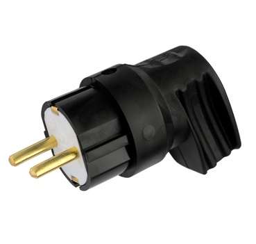 вилка штепсельная угловая 16а с заземл. каучук черн. bylectrica в16-416 от BTSprom.by