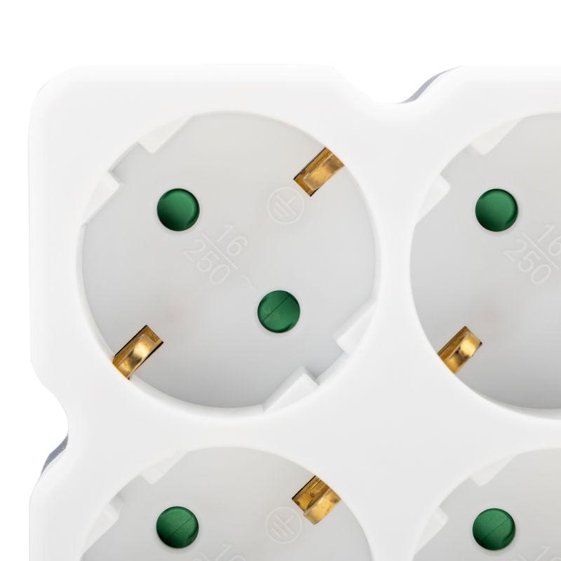  Разветвитель 4-м с заземл. 16А IP20 бел. Rexant 11-1073 фото в каталоге от BTSprom.by