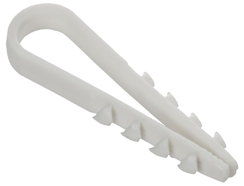 дюбель-хомут 5х10мм для круглого кабеля нейлон бел. (уп.100шт) generica udh13-05-10-100-k01-g от BTSprom.by