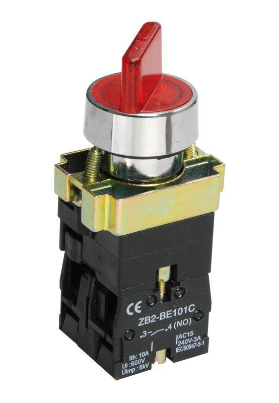 переключатель lay5-bk2465 на 2 полож. 1но+1нз красн. karat iek bsw90-bk-2-k04 от BTSprom.by