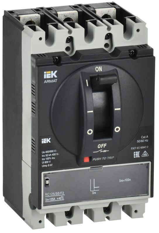 выключатель автоматический в литом корпусе 3п a 50ка 50а расцепитель электромагн. регулируемый armat iek ar-mccb-3a-050-0050a-mtuc от BTSprom.by