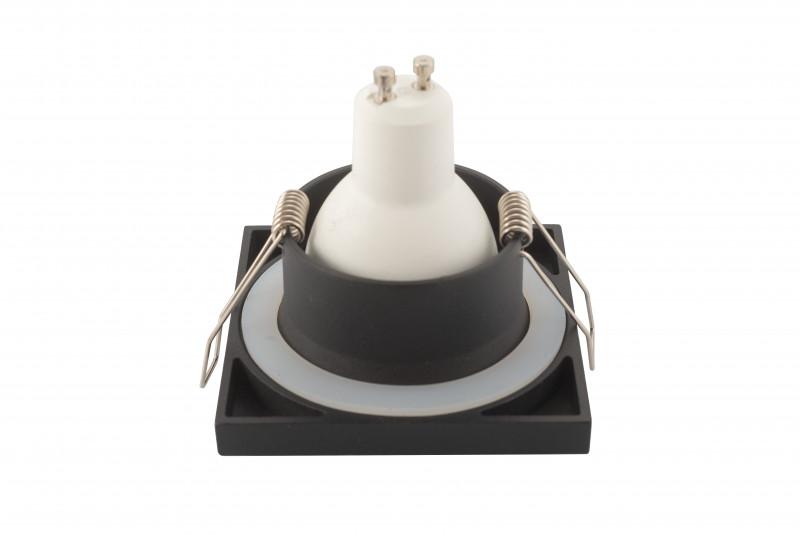  Светильник 50Вт GU10 IP44 встраив. влагозащ. алюм. черн. DENKIRS 427070 фото в каталоге от BTSprom.by