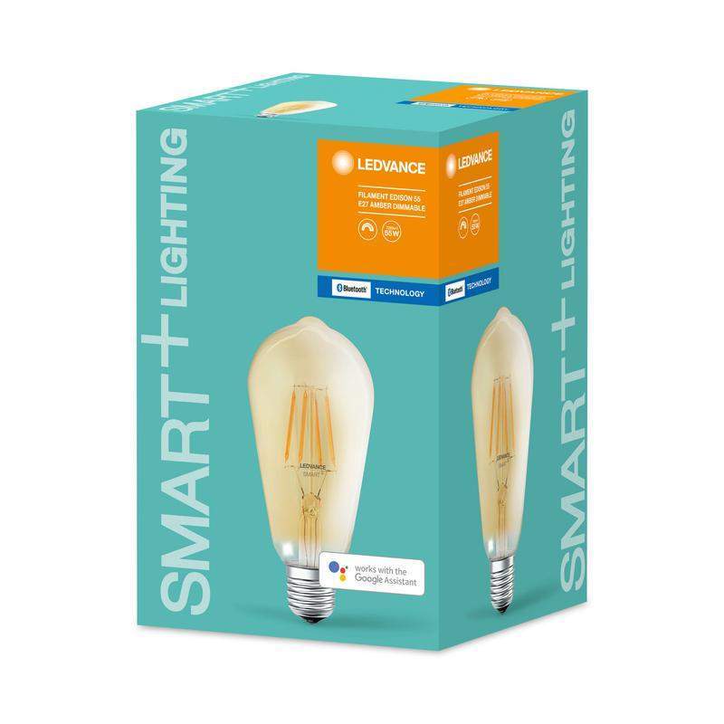лампа светодиодная smart+ filament edison dimmable 55 6вт/2400к e27 ledvance 4058075208605 от BTSprom.by