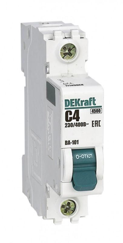 выключатель автоматический модульный 1п c 4а 4.5ка ва-101 dekraft 11149dek от BTSprom.by