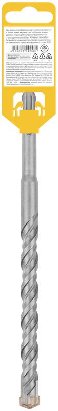  Бур по бетону SDS-PLUS профи крестообразная вставка двойная спираль 14х210мм FIT 33075 фото в каталоге от BTSprom.by