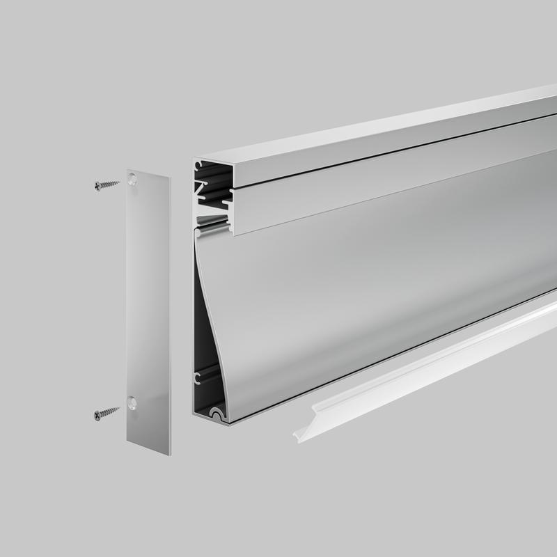  Профиль алюминиевый плинтус с подсветокой 80х18 Maytoni ALM-8018-S-2M фото в каталоге от BTSprom.by