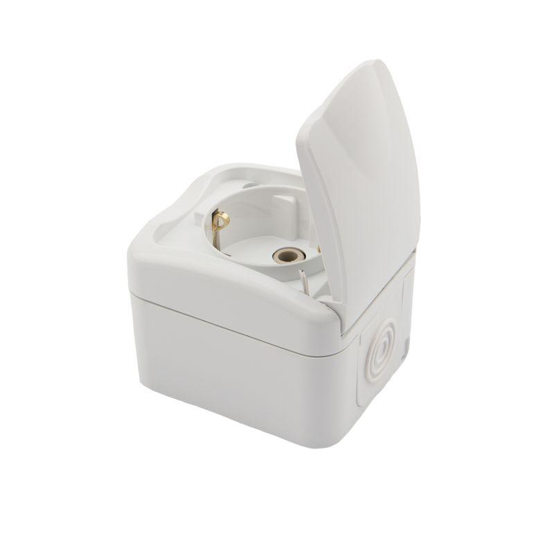  Розетка 1-м ОП Mini OG IP54 с заземл. керамика бел. Kranz KR-78-0605 фото в каталоге от BTSprom.by