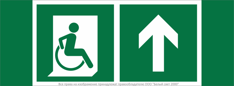 знак безопасности npu-3413.e69"напр. движения к эвакуац. выходу мгн прямо" белый свет a19928 от BTSprom.by