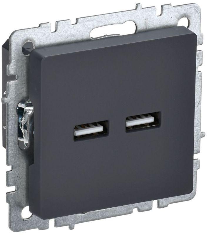 розетка brite usb a+a 3.1а рю10-1-брг механизм графит iek br-u21-d31-k53 от BTSprom.by