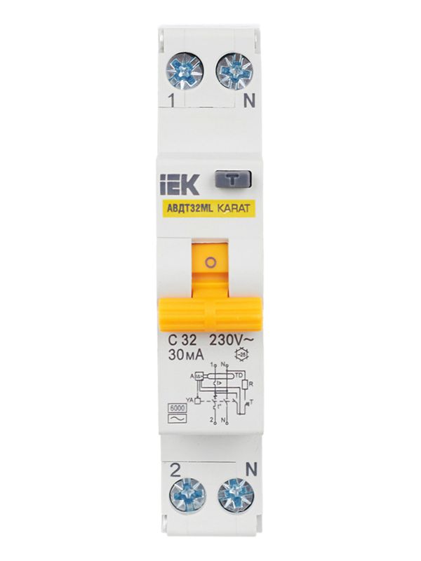  Выключатель автоматический дифференциального тока C 32А 30мА АВДТ32МL KARAT IEK MVD12-1-032-C-030 фото в каталоге от BTSprom.by