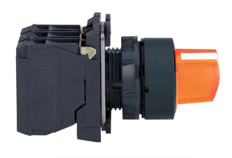  Переключатель 2-х поз. с фикс. 1НО+1Н3 с инд. желт. SchE XB5AK125B5 фото в каталоге от BTSprom.by