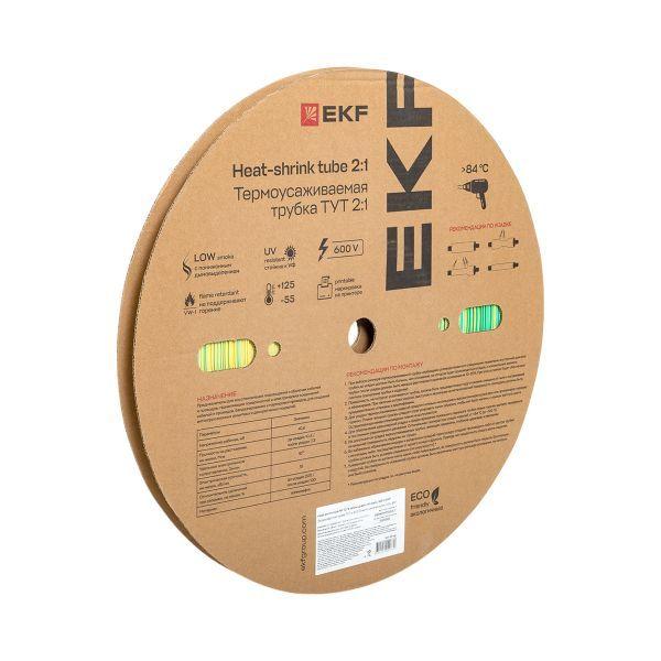 трубка термоусадочная тут нг 10/5 желт./зел. (уп.100м) ekf tut-10-yg от BTSprom.by