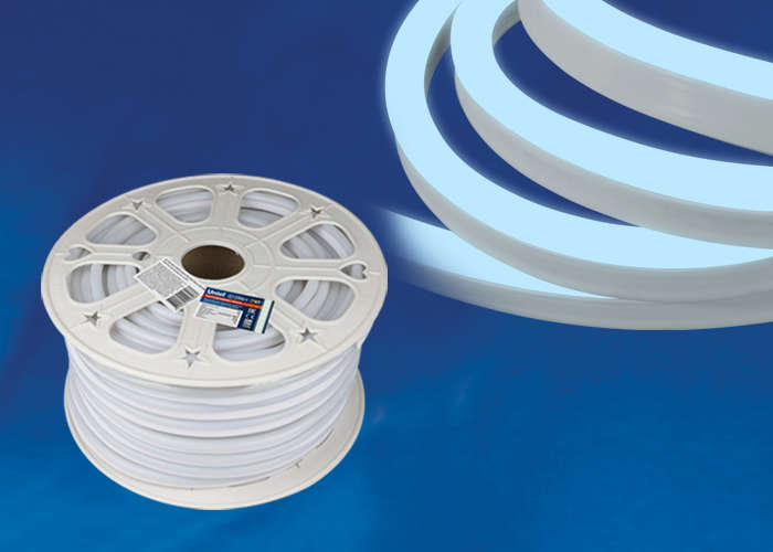 лента светодиодная uls-n21-2835-120led/m-8mm-ip67-220v-8w/m-50m-dw neon 8вт/м 120led/м холод. бел. ip67 220в 8мм гибкая герметичная (уп.50м) uniel ul-00002924 от BTSprom.by