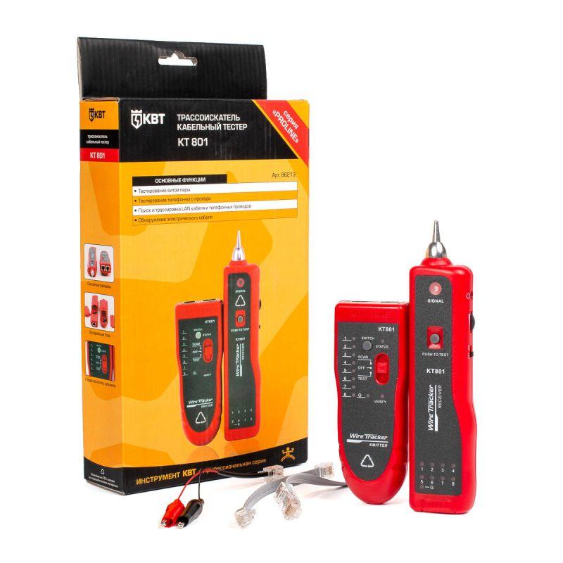  LAN-тестер кабельный с тон-генератором KT 801 "PROLINE" КВТ 86213 фото в каталоге от BTSprom.by