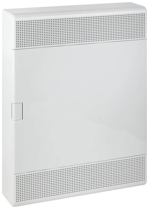 щит навесной 54мод. слаботочный мультимедийный с бел. дверцей с монтажн. платой в комплекте ruvinil 68054б-сл от BTSprom.by