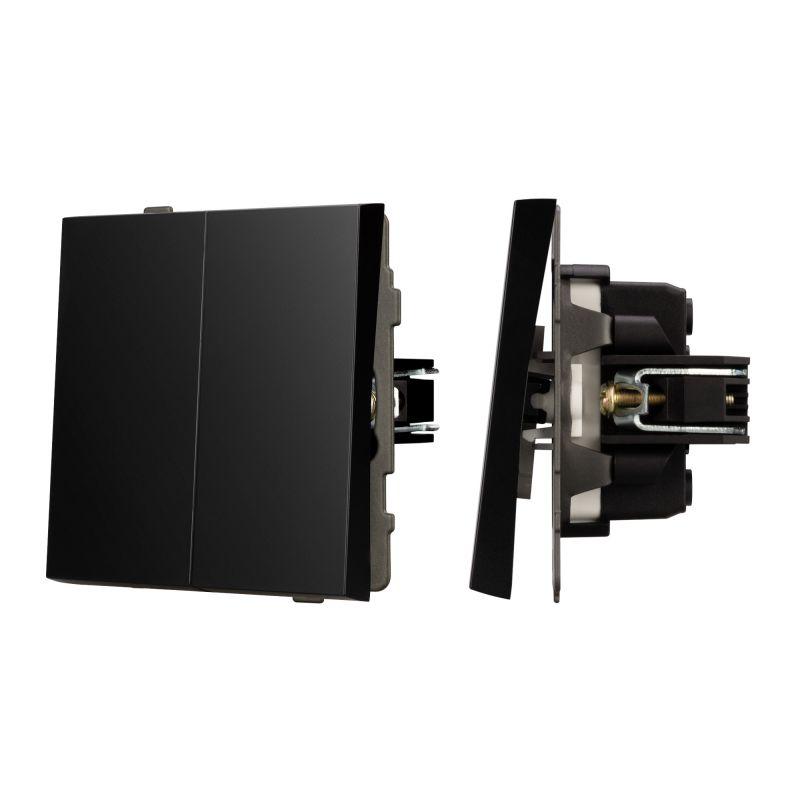 выключатель проходной 2-кл. swt-tendo-mkp2-pl-bk 10а 230в механизм arlight 054067 от BTSprom.by