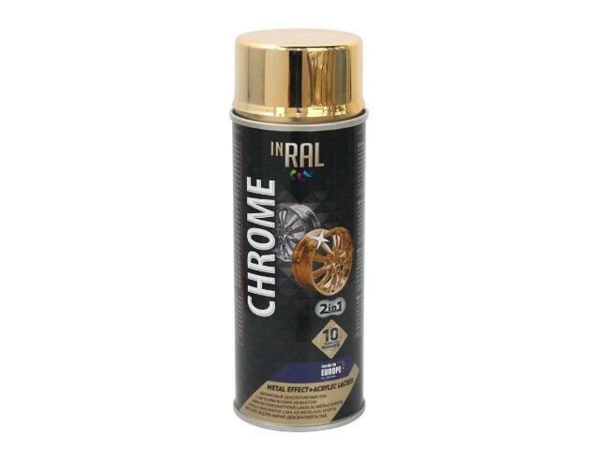 лак декоративный акриловый золотой inral chrome metal effect+ 400мл 26-7-1-001 от BTSprom.by