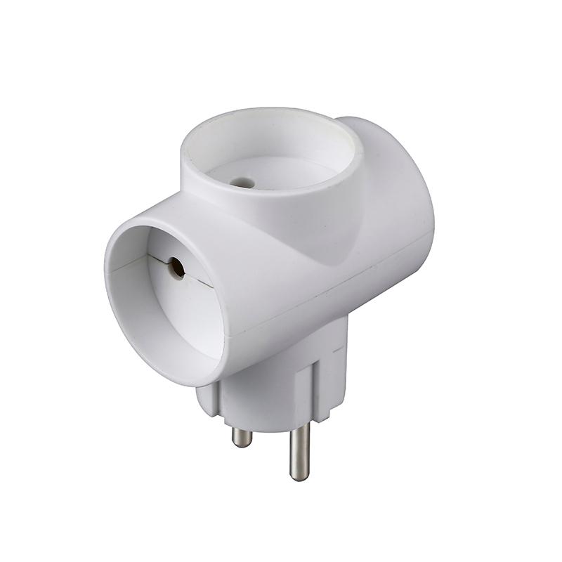 разветвитель 3-м т-образный без заземл. 10а 2200вт 250в бел. dомток 2662 от BTSprom.by