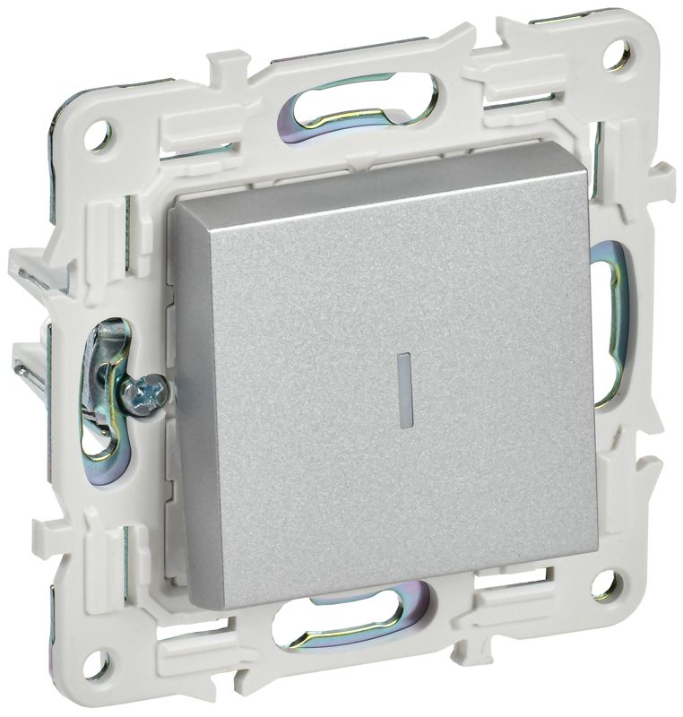 выключатель 1-кл. skandy 10а sk-v07s с индикацией серебр. iek sk-v10-1-10-k23 от BTSprom.by